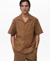 Mango Men's Bowling Collar And Pocket Linen Shirt In Neutral
