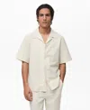 Mango Men's Bowling Collar And Pocket Linen Shirt In Neutral