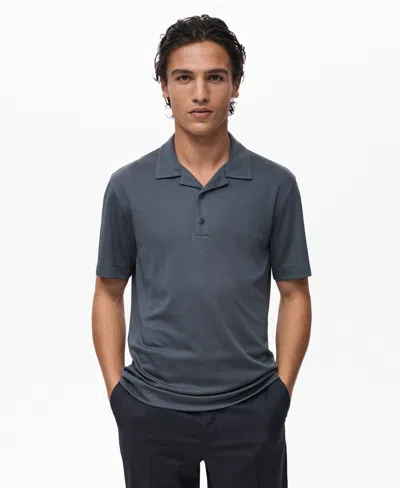 MANGO MEN'S BOWLING COLLAR LYOCELL POLO SHIRT