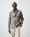 Mango Men's Bowling Collar Overshirt In Gray