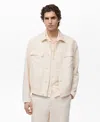 Mango Men's Bowling-style Linen Overshirt In Neutral