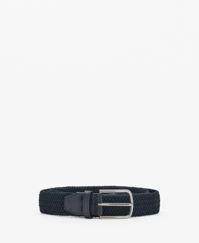 Mango Men's Braided Elastic Belt In Blue