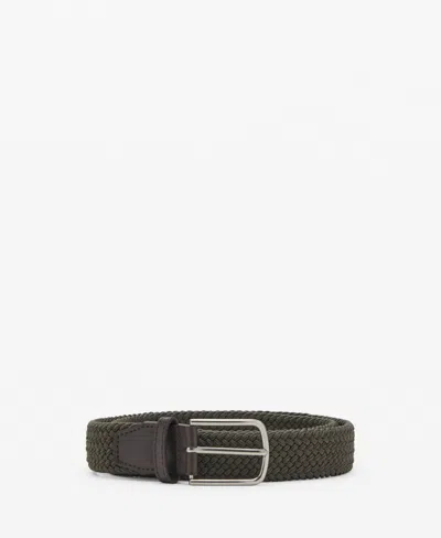 Mango Men's Braided Elastic Belt In Brown