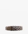 Mango Men's Braided Elastic Colored Belt In Brown