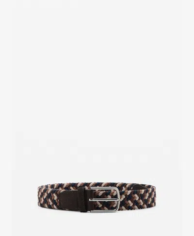 Mango Men's Braided Elastic Colored Belt In Brown