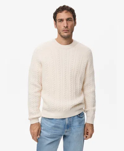 Mango Men's Braided Knitted Sweater In Neutral
