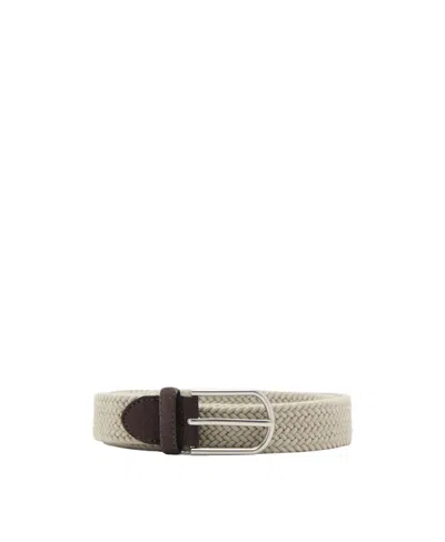 Mango Men's Braided Leather Belt In Beige