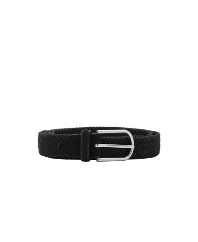 Mango Men's Braided Leather Belt In Black