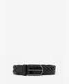 Mango Leather Braided Belt In Black