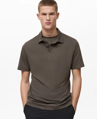 Mango Men's Breathable Stretch Comfort Polo Shirt In Medium Green