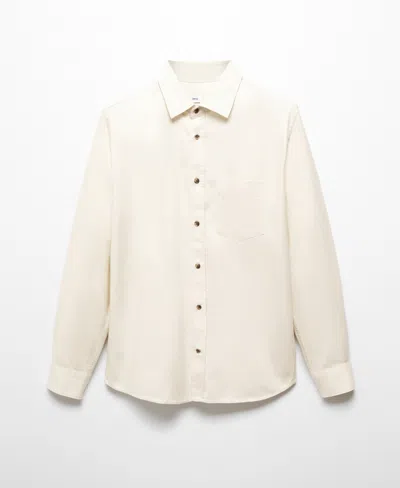 Mango Men's Cotton Pocket Detail Overshirt In White