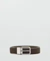 Mango Leather Belt In Brown