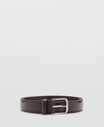Mango Men's Buckle Leather Belt In Brown