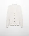 Mango Buttoned Ribbed Cardigan Off White In Blanc Cassé