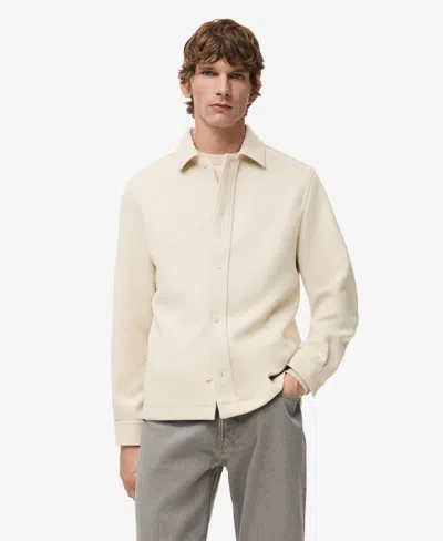 Mango Men's Buttons Wool Overshirt In Neutral
