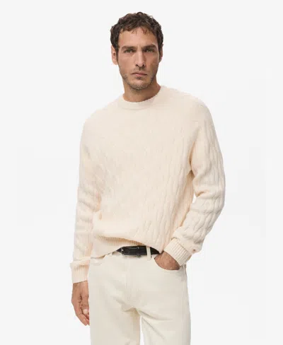 Mango Men's Cable-knit Sweater In Neutral