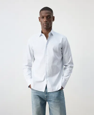 Mango Men's Candela Cotton Striped Long-sleeve Shirt In White