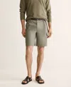 Mango Cargo Linen Bermuda Shorts In Green