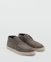 Mango Suede Slip-on Boot In Khaki