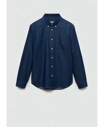 MANGO MEN'S CHAMBRAY COTTON SHIRT