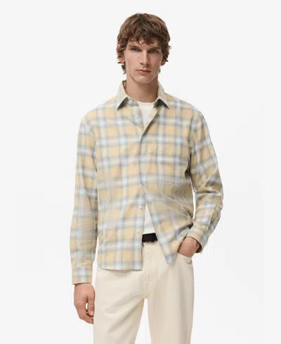 Mango Men's Check Flannel Cotton Shirt In Brown