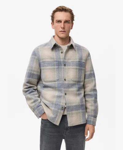 Mango Men's Check Flannel Overshirt In Blue