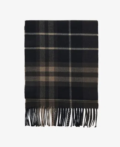 Mango Men's Check Fringed Scarf In Black