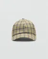 Mango Cap With Check Visor Medium Brown In Brown