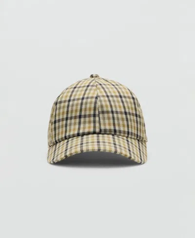 MANGO MEN'S CHECK VISOR HAT