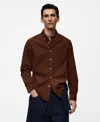 Mango Classic Fit Micro-corduroy Shirt Brown