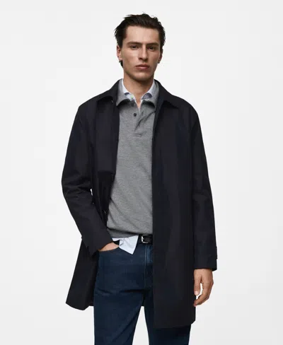 Mango Men's Classic Water-repellent Trench Coat In Black