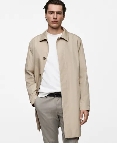 Mango Classic Water Repellent Trench Coat In Gray