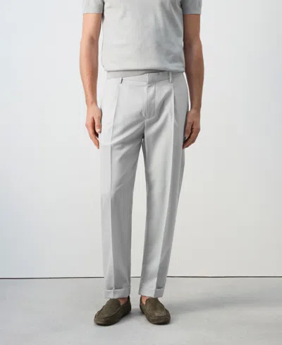 Mango Men's Cold Wool Regular Fit Pants In Gray
