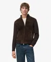 Mango Men's Suede Leather Jacket In Brown