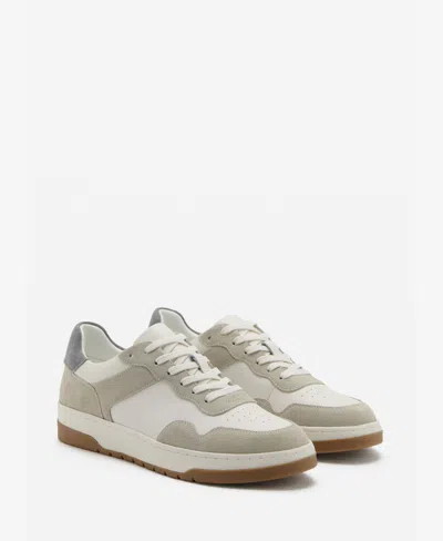 Mango Men's Combined Leather Trainers In White