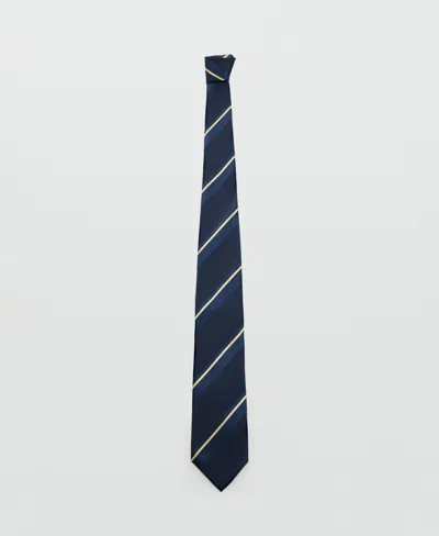 Mango Men's Combined Stripes Tie In Blue