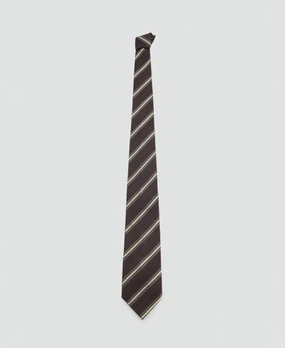 Mango Men's Combined Stripes Tie In Gray