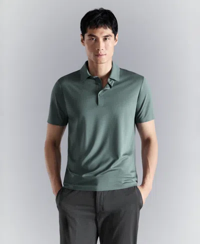 Mango Men's Comfort Stretch Button Polo Shirt In Green