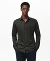 Mango Comfort Stretch Button-up Shirt In Black