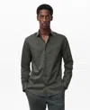 Mango Men's Comfort Stretch Non-iron Shirt In Green