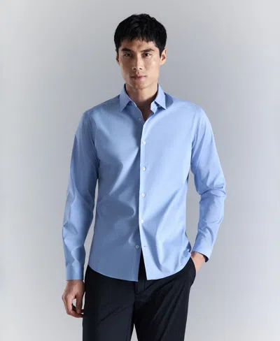 Mango Men's Comfort Stretch Non-iron Shirt In Blue