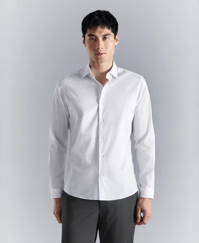 Mango Men's Comfort Stretch Non-iron Shirt In White