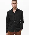 Mango Easy Iron Comfort Stretch Button-up Shirt In Black