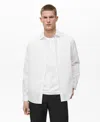 Mango Comfort Stretch Easy Iron Cotton Blend Button-up Shirt In White