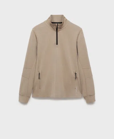 Mango Men's Comfort Stretch Sweatshirt In Sand