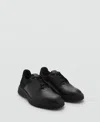 Mango Men's Coolmax Combined Leather Shoes In Black