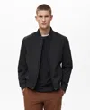 Mango Waterproof Bomber Jacket In Black