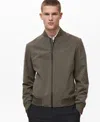Mango Waterproof Bomber Jacket In Medium Green