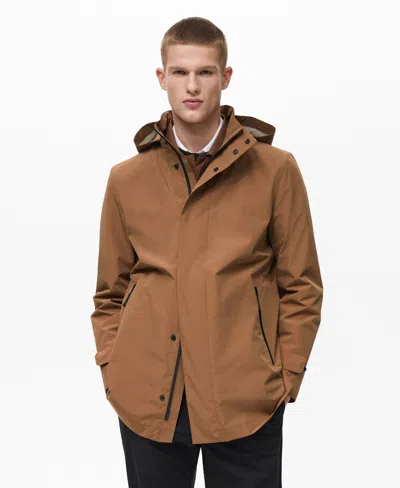 Mango Men's Coolmax Technology Waterproof Parka In Brown