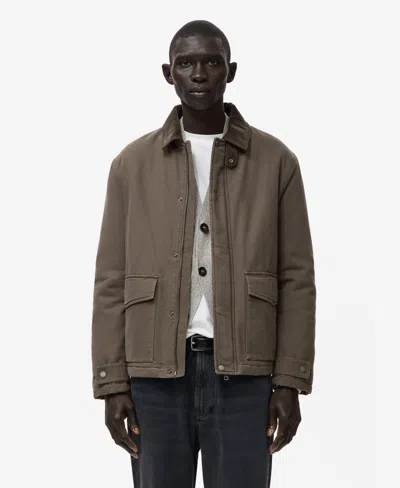 Mango Men's Corduroy Collar Quilted Jacket In Brown